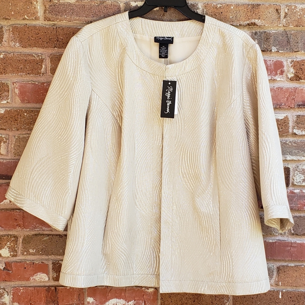 Maggie Barnes Cream with Gold Jacket 3X Plus Size